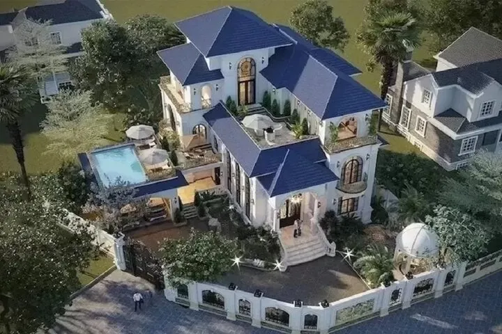Mẫu biệt thự mái Thái với chi phí xây dựng 3 tỷ đồng được nhiều người yêu thích. 